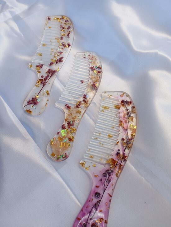 Crystal Bloom Comb – Χειροποίητη Χτένα από Υγρό Γυαλί