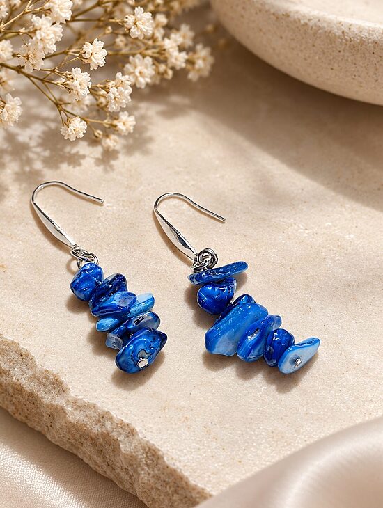 Χειροποίητα Σκουλαρίκια Sapphire Blue